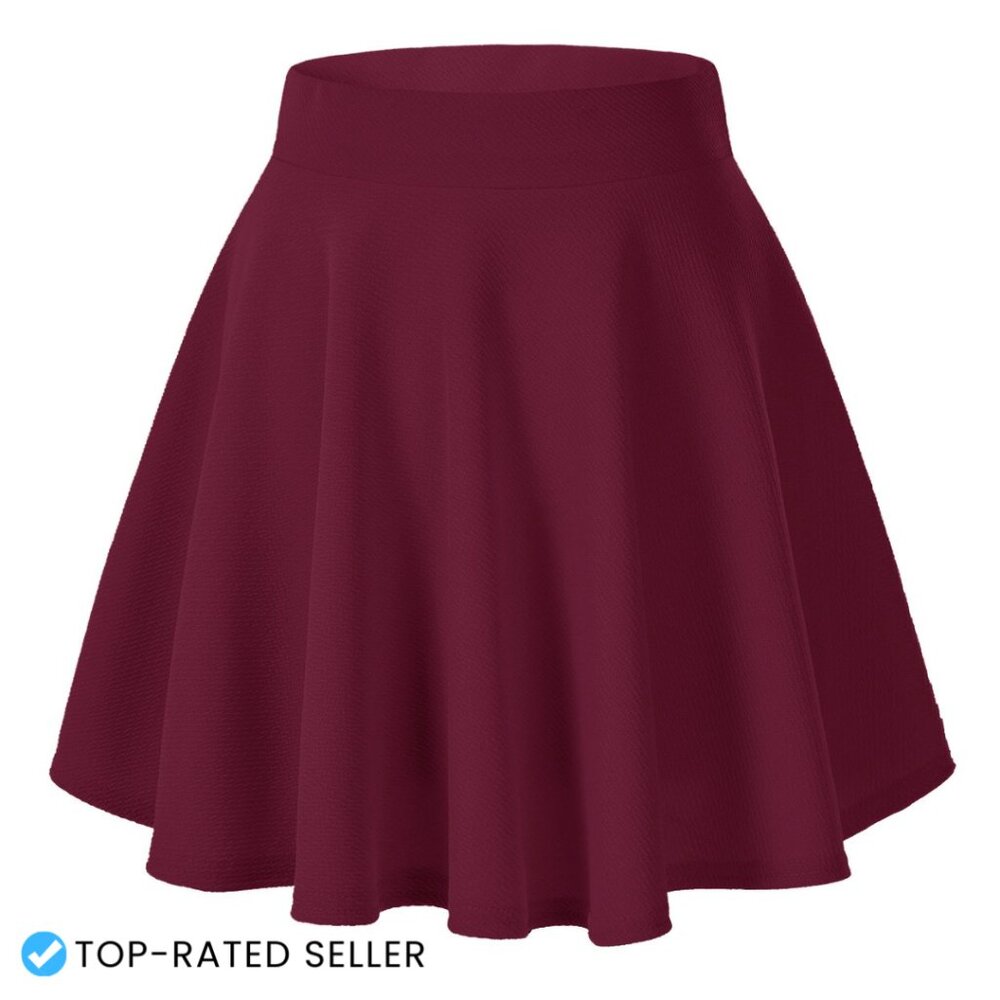 Stretchy Flared Mini Skater Skirt Versatile Casual Chic Y2K Retro Style